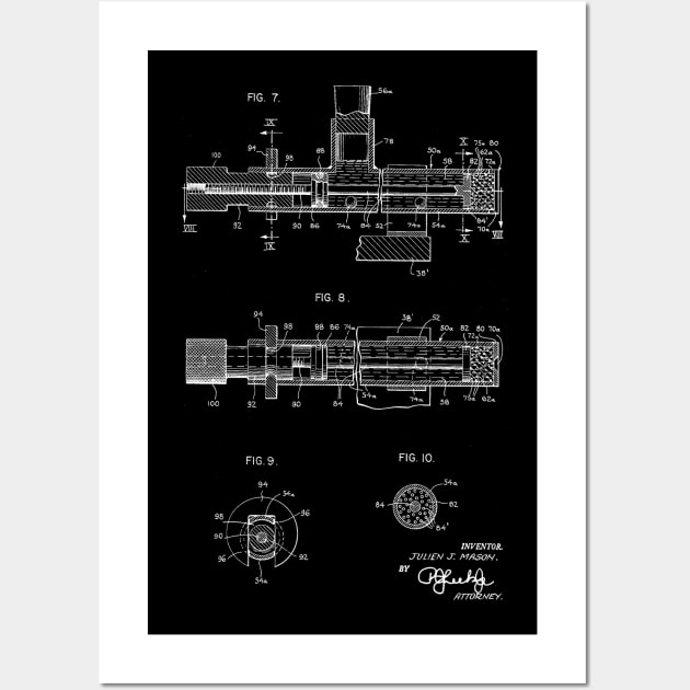 Apparatus for Applying a Getter Material Vintage Patent Hand Drawing Wall Art by TheYoungDesigns